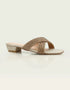 Celesta Gold Block Heels with Glitter Straps – Essence by Rubina